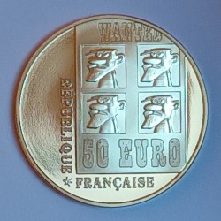 FRANKREICH – KM 1630 – 50 EURO 2009 – GOLD – LUCKY LUKE – BESCHÄDIGTE SCHEIDE