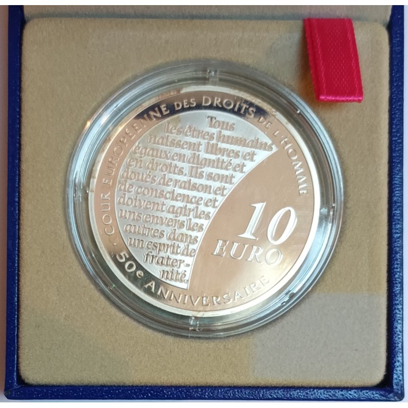 FRANKREICH - KM 1584 - 10 EURO 2009 - LA SEMEUSE - 50 JAHRE EUROPÄISCHER GERICHTSHOF FÜR MENSCHENRECHTE - BESCHÄDIGTE SCHEIDE