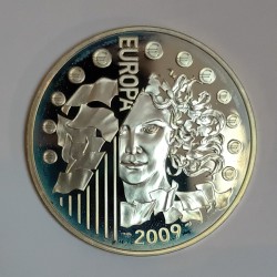 FRANKREICH - KM 1591 - 10 EURO 2009 - EUROPA - 20 JAHRE FALL DER BERLINER MAUER - BESCHÄDIGTE Scheide