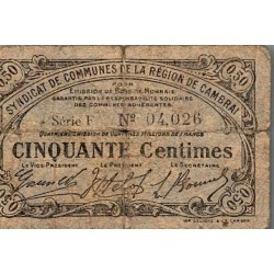 County 59 - CAMBRAI - COIN BOND - 50 CENTIMES - SERIES 1