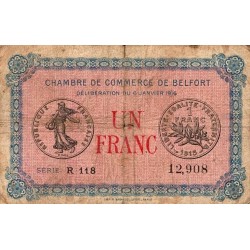 90 - BELFORT - CHAMBRE DE COMMERCE - 1 FRANC - 06/01/1916