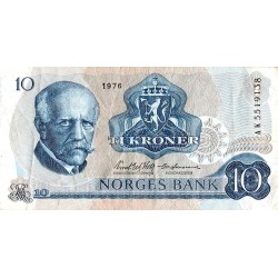 NORVEGE - PICK 36 b - 10 kroner - 1976