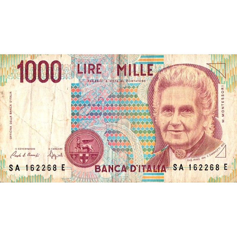 ITALIE - PICK 114 a - 1000 LIRE - 03/10/1990