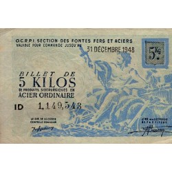 ABSCHNITT GUSSEISEN UND STAHL – 5-KILOS-NOTE VON STAHLPRODUKTEN AUS GEWÖHNLICHEM STAHL – 31.12.1948