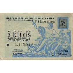 ABSCHNITT GUSSEISEN UND STAHL – 5-KILOS-NOTE VON STAHLPRODUKTEN AUS GEWÖHNLICHEM STAHL – 31.12.1948