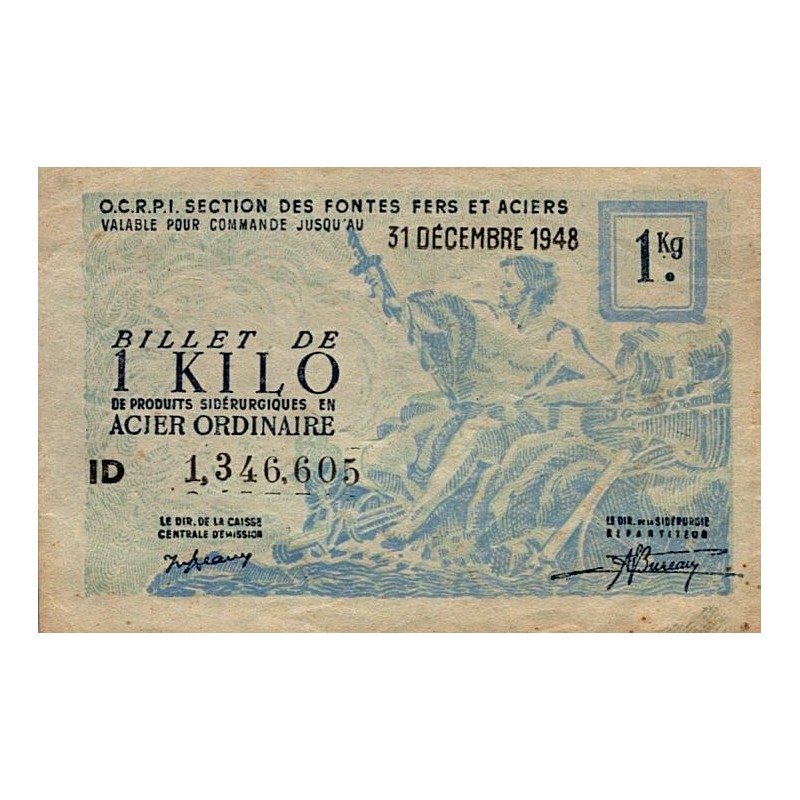 ABSCHNITT GUSSEISEN UND STAHL – 5-KILOS-NOTE VON STAHLPRODUKTEN AUS GEWÖHNLICHEM STAHL – 31.12.1948