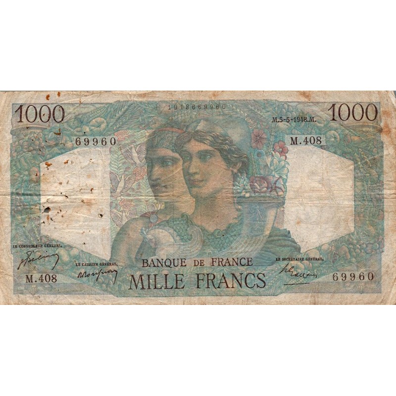 FAY 41/20 - 1000 FRANCS MINERVE ET HERCULE - 05/05/1948 - TB - PICK 130