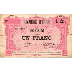 COUNTY 59 - ERRE - GOOD FOR - 5 FRANCS - 1915