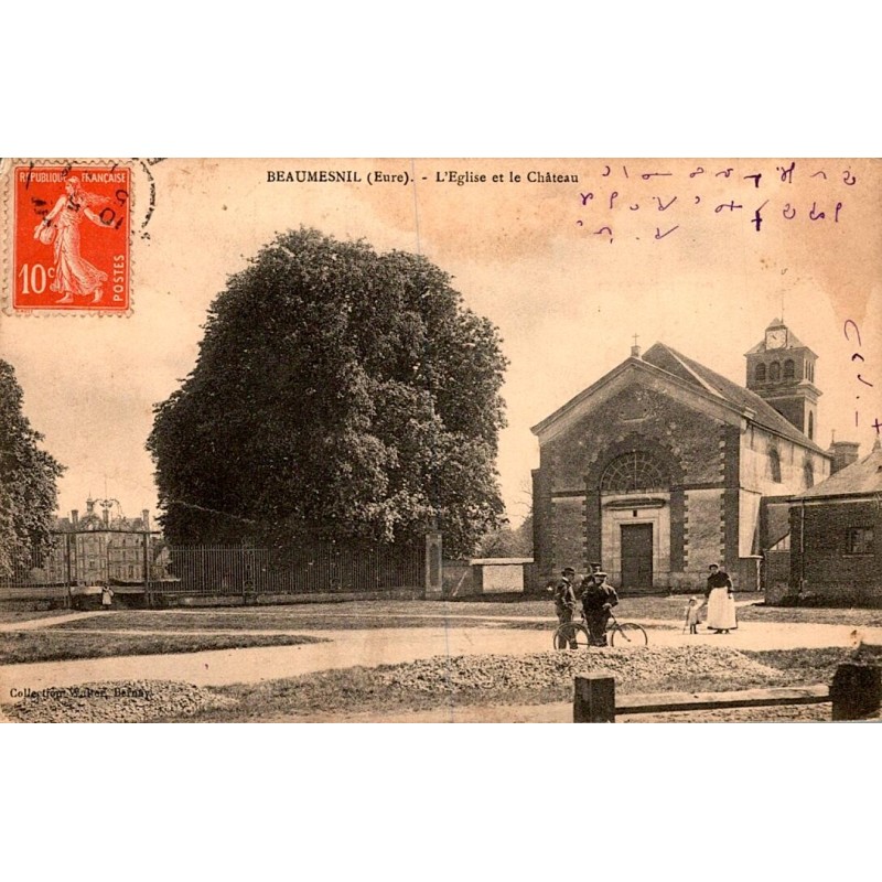 27410 - BEAUMESNIL - L'EGLISE ET LE CHATEAU