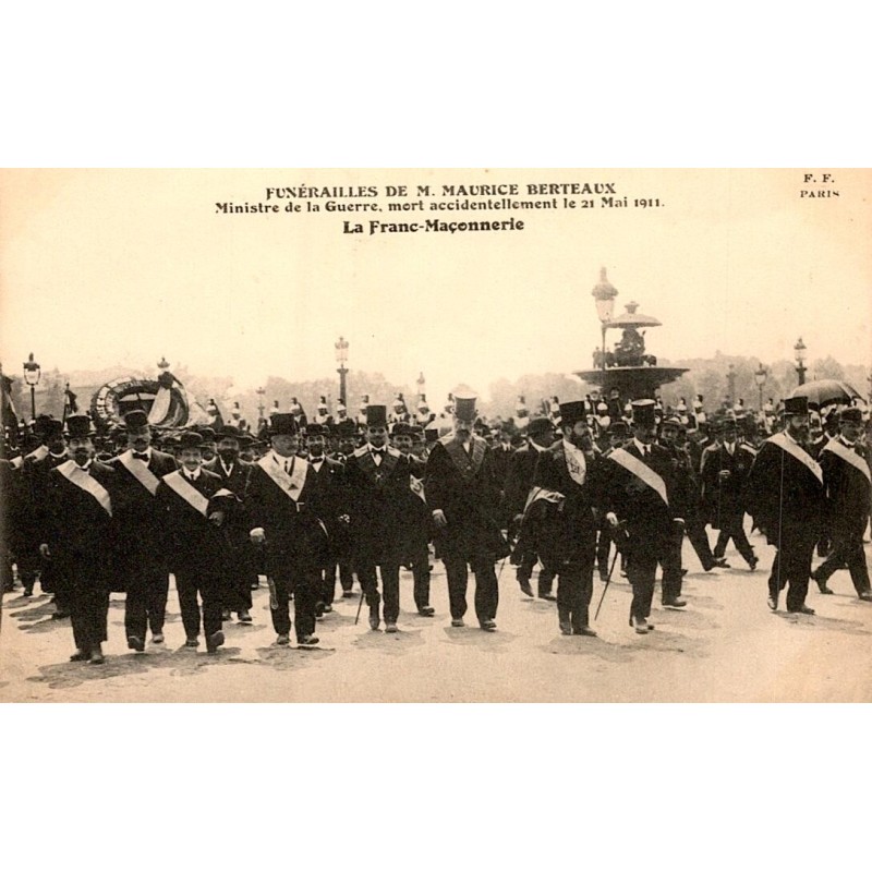 FREEMASONRY - FUNERAL OF M. MAURICE BERTEAUX - 1911