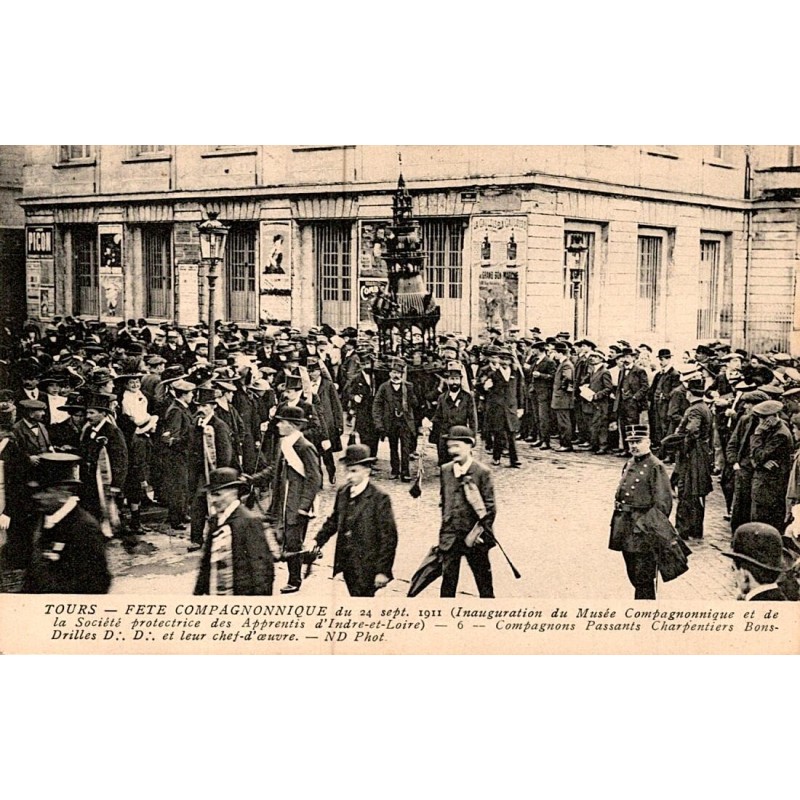 FREEMASONRY - COMPANY FESTIVAL IN TOURS - 1911