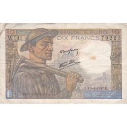 FRANCE - F.08/17 - 10 Francs Miner - 09/01/1947 - W.131