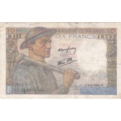 FRANKREICH - F.08/17 - 10 Francs Bergmann - 09/01/1947 - B.132