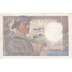 FRANKREICH - F.08/17 - 10 Francs Bergmann - 09/01/1947 - Z.131