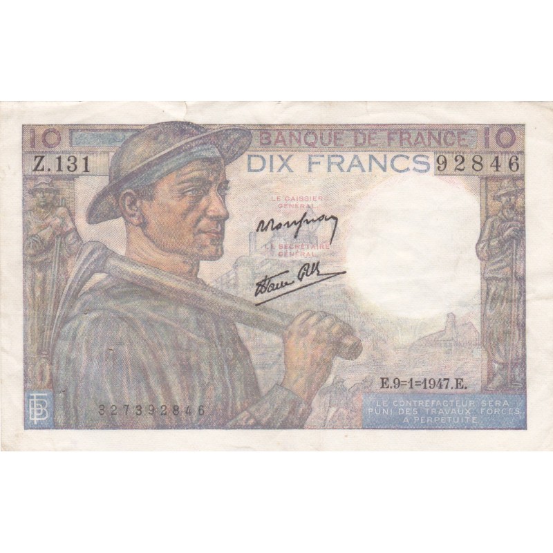 F.08/17 - 10 FRANCS MINEUR - 09/01/1947 - Z.131