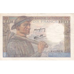 F.08/17 - 10 FRANCS MINEUR - 09/01/1947 - Z.138