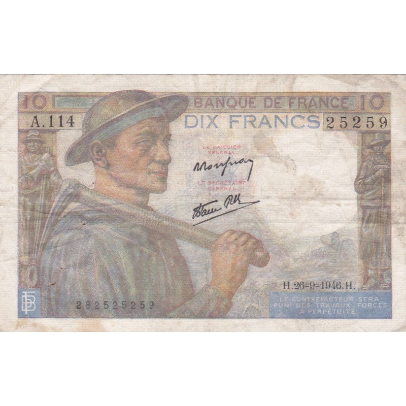 F.08/15 - 10 FRANCS MINEUR - 26/09/1946 - A.114