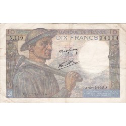 FRANCE - F.08/16 - 10 Francs Miner - 19/12/1946 - N.119