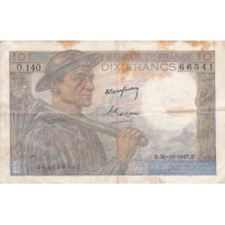 FRANCE - F.08/18 - 10 Francs Miner - 30/10/1947 - O.140