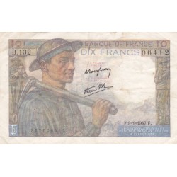 FRANCE - F.08/17 - 10 Francs Miner - 09/01/1947 - B.132