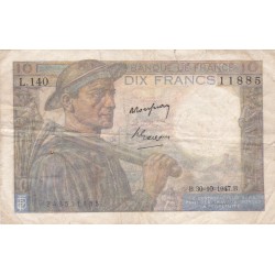 FRANCE - F.08/17 - 10 Francs Miner - 09/01/1947 - B.132