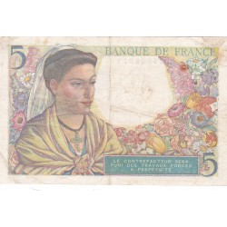 F.05/05 - 5 FRANCS BERGER - 23/12/1943 - F.119 - TB