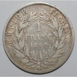 1 FRANC 1860 BB - ETOILE - NAPOLEON III - TETE NUE - BEAU +