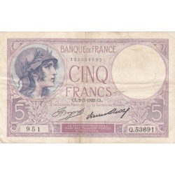 F.03/17 - 5 FRANCS VIOLET - 02/03/1933 - Q.53691