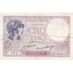 FRANCE - F.03/15 - 5 Francs Purple - 29/10/1931 - M.46382