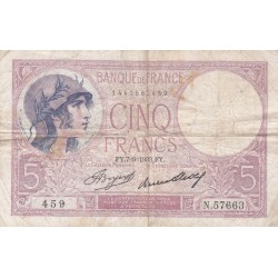 F.03/17 - 5 FRANCS VIOLET - 07/09/1933 - N.57663