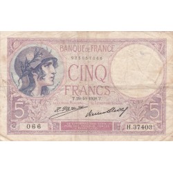 F.03/12 - 5 FRANCS VIOLET - 29/10/1928 - H.37403