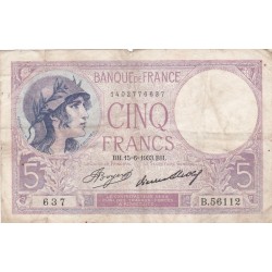 F.03/17 - 5 FRANCS VIOLET - 15/06/1933 - B.56112