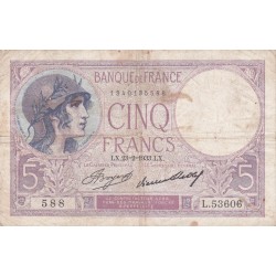 F.03/17 - 5 FRANCS VIOLET - 23/02/1933 - L.53606