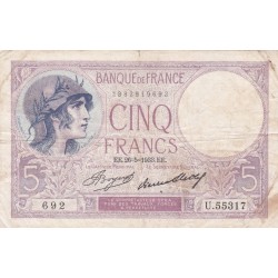 F.03/17 - 5 FRANCS VIOLET - 26/05/1933 - U.55317