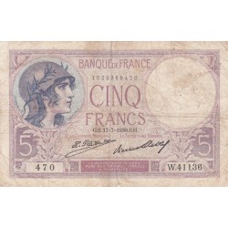 F.03/14 - 5 FRANCS VIOLET - 17/07/1930 - W.41136