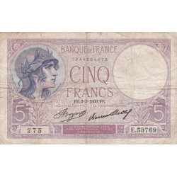 F.03/17 - 5 FRANCS VIOLET - 02/03/1933 - E.53769