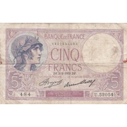 F.03/17 - 5 FRANCS VIOLET - 05/01/1933 - U.52054