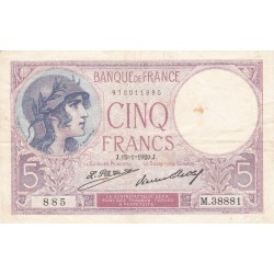 F.03/17 - 5 FRANCS VIOLET - 26/05/1933 - M.38881