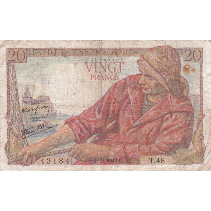 FRANCE - F.13/04 - 20 Francs fisherman - 05/11/1942 - T.48