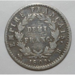 GADOURY 399 - DEMI FRANC 1809 B ROUEN TYPE EMPIRE - GRIFFE SINON TTB - KM 691.2