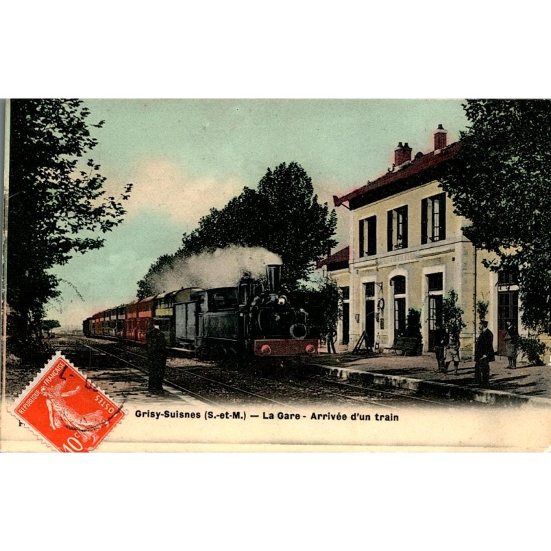 COUNTY 77170 - GRISY-SUISNES - THE STATION - ARRIVAL OF A TRAIN