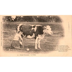 CARTE POSTALE ANCIENNE - SCENES NORMANDES - LA VACHE