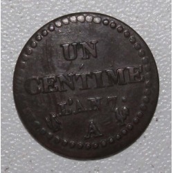 FRANCE - G.76 - 1 CENTIME 1798 - AN 7 A - Paris - TYPE DUPRÉ - Grand 7 - 53/50