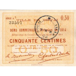 County 59 - DOUAI - BON DE 50 CENTIMES - 30/08/1914