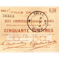 County 59 - DOUAI - BON DE 50 CENTIMES - 30/08/1914 - A3