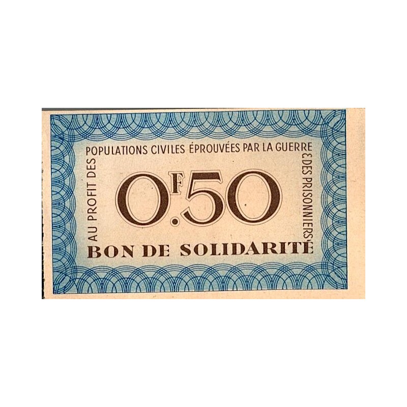 FRANCE - SOLIDARITY BANKNOTE - 0.50 FRANCS - NATIONAL AID - FRENCH RED CROSS