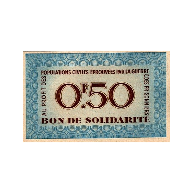 FRANCE - SOLIDARITY BANKNOTE - 0.50 FRANCS - NATIONAL AID - FRENCH RED CROSS