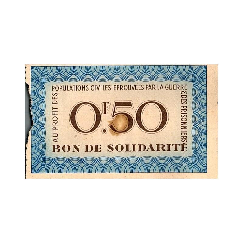 FRANCE - SOLIDARITY BANKNOTE - 0.50 FRANCS - NATIONAL AID - FRENCH RED CROSS