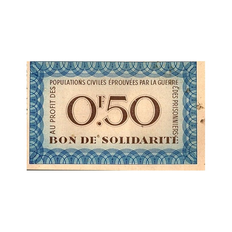 FRANCE - SOLIDARITY BANKNOTE - 0.50 FRANCS - NATIONAL AID - FRENCH RED CROSS