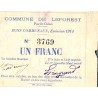 COUNTY 62 - LEFOREST - BONS COMMUNAUX - 1 FRANC - 1914